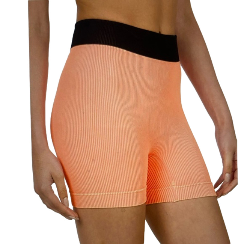 ZENANA neon coral ribbed shorts
